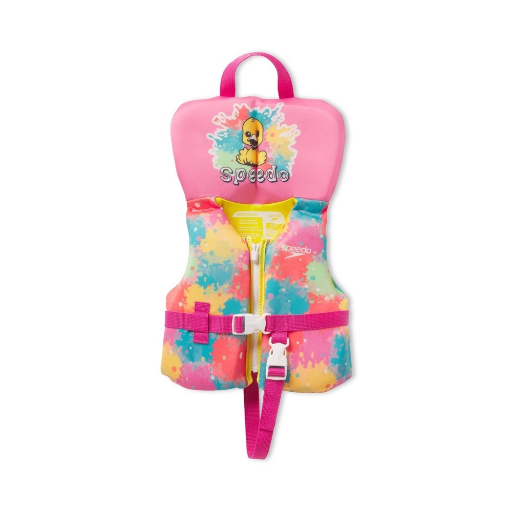 Speedo Kids Colorful Life Jacket Swim Vest up to 30lbs- Duck Spots
